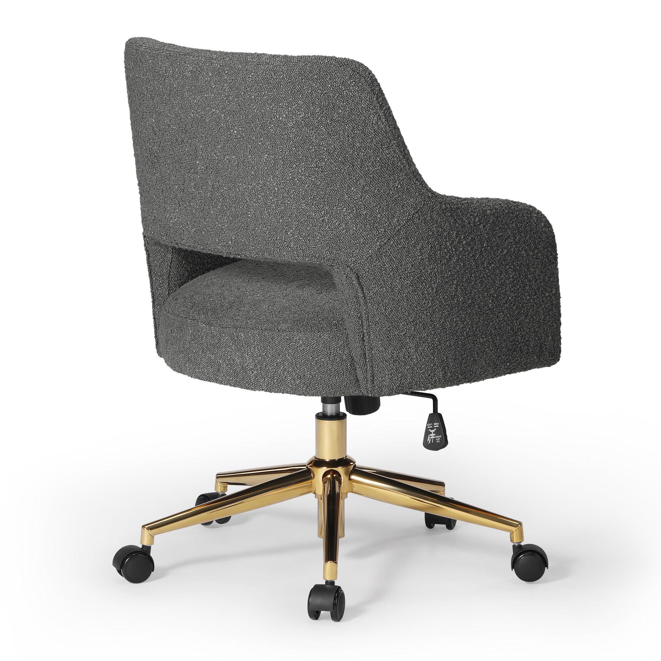Genevieve Mid-Century Modern Office Accent Chair with Wheels, Sage