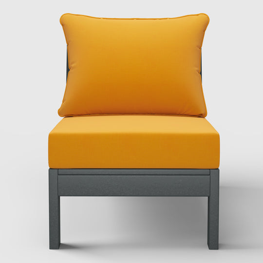 Avalon Outdoor HDPE Deep Seating Modular Armless Patio Chair with Patio Cushions