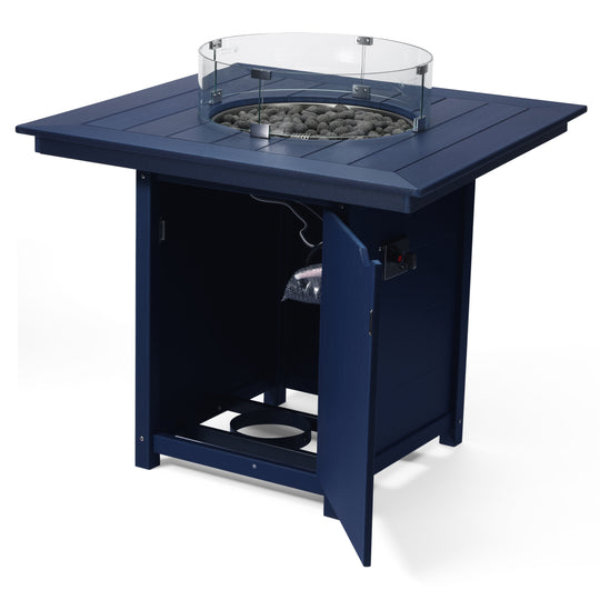Helios 42" Modern Outdoor Patio Gas Propane Square Fire Pit Table