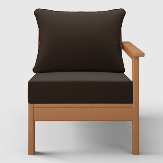 Avalon Outdoor Patio HDPE Right Arm Sectional Corner Club Chair with Patio Cushions