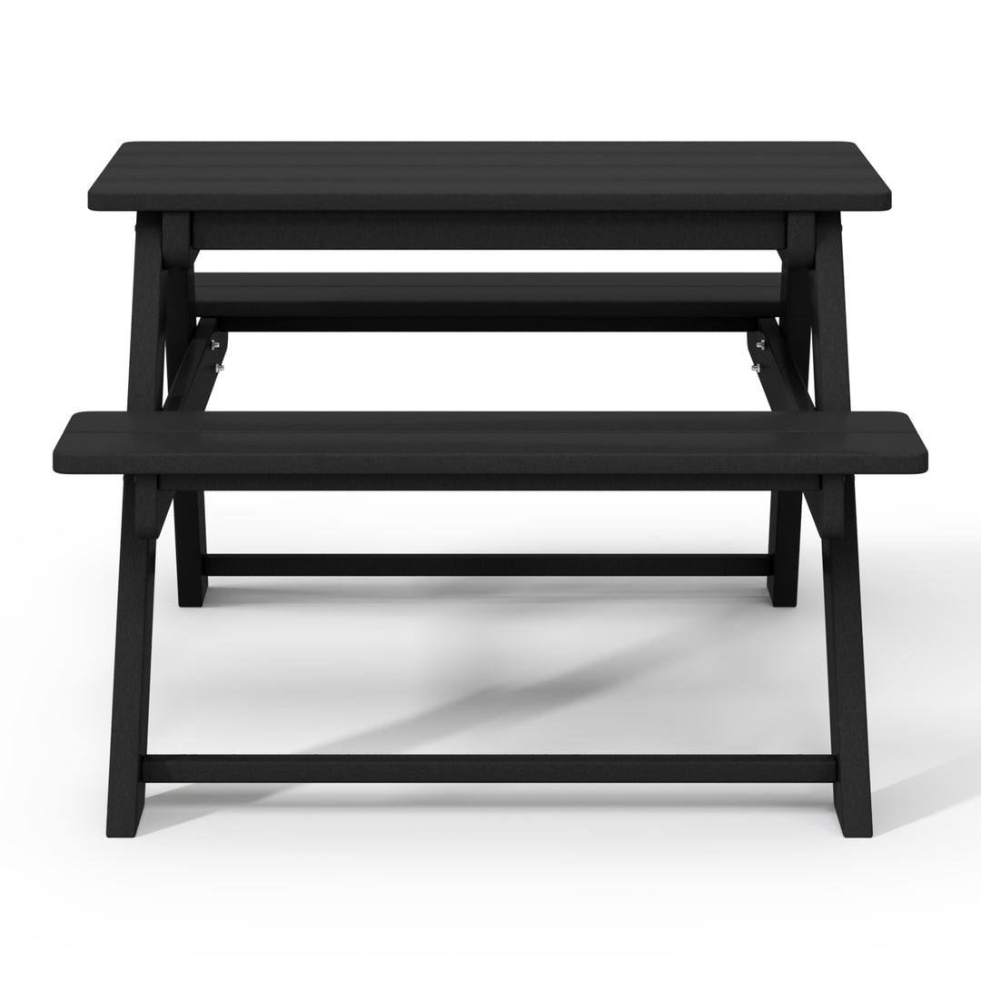 Malibu Outdoor Patio Kids HDPE Plastic Picnic Bench Table