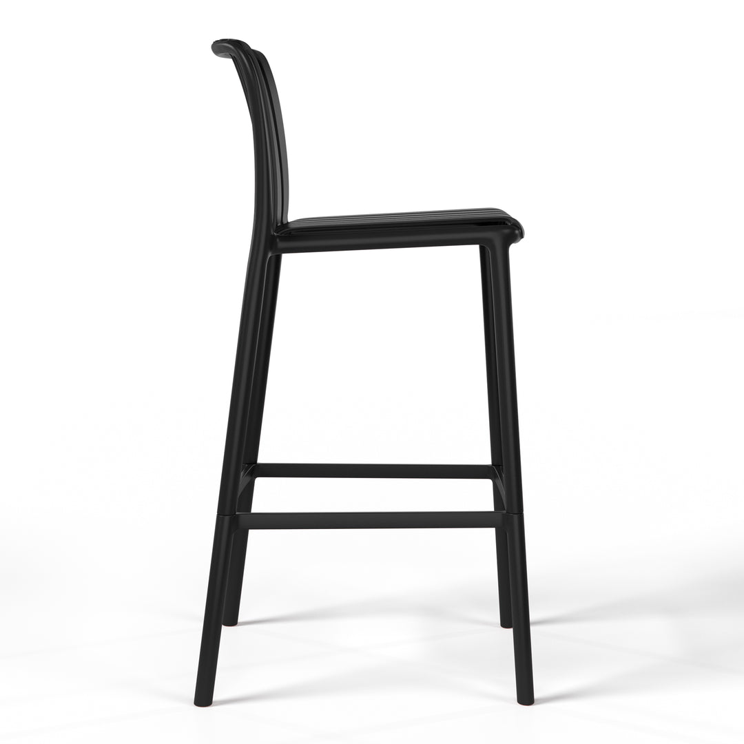 Playa 29.5" Outdoor Modern Polypropylene Plastic Patio Bar Height Stools (Set of 2)