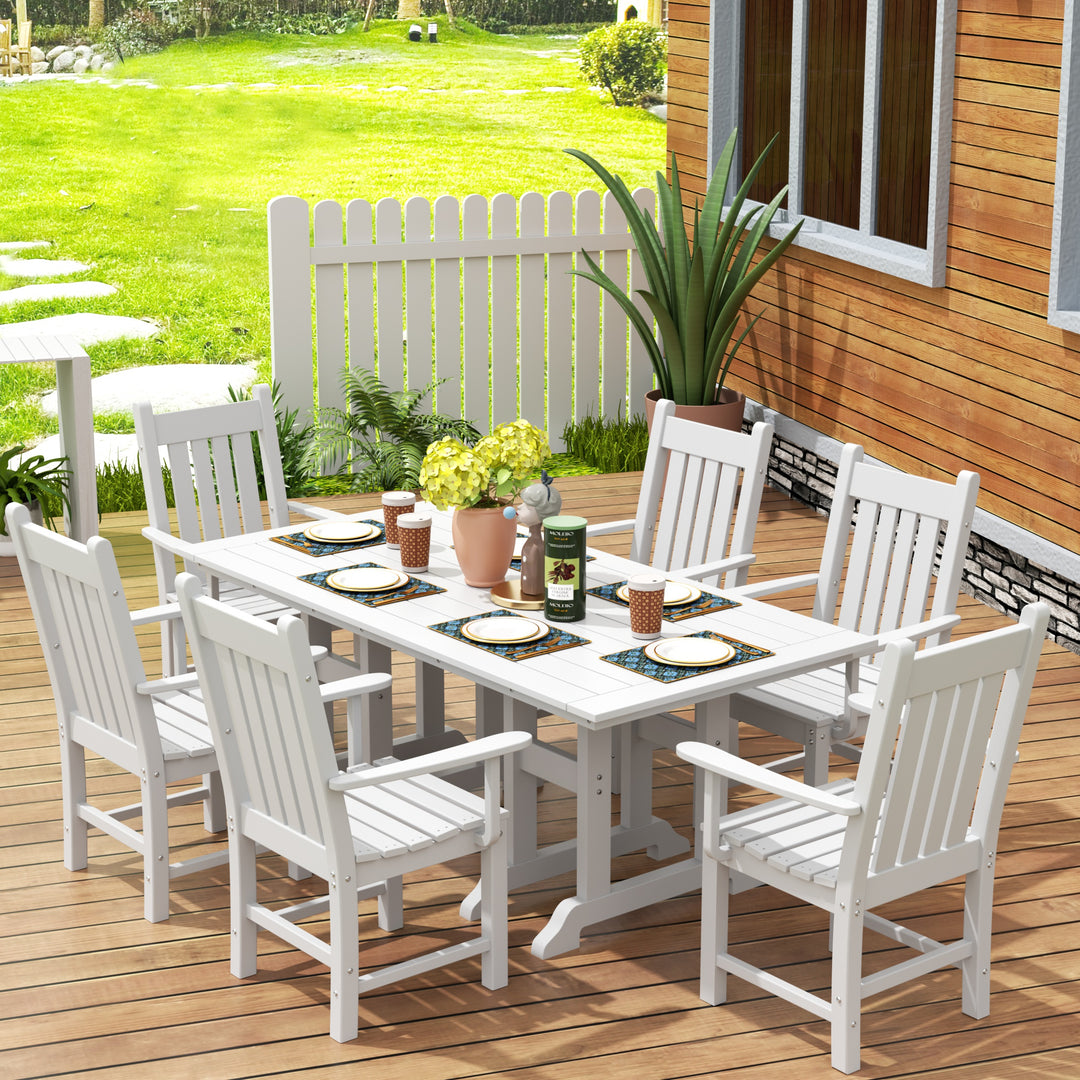 Malibu 7 Piece Outdoor Patio Dining Set Outdoor Table and Armchair Set
