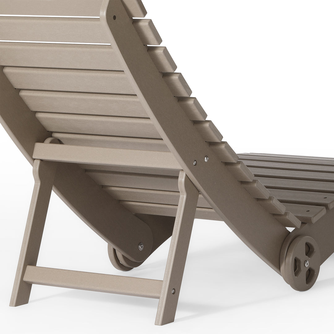 Outdoor HDPE In-Pool Patio Chaise Lounge Chair With Wheels