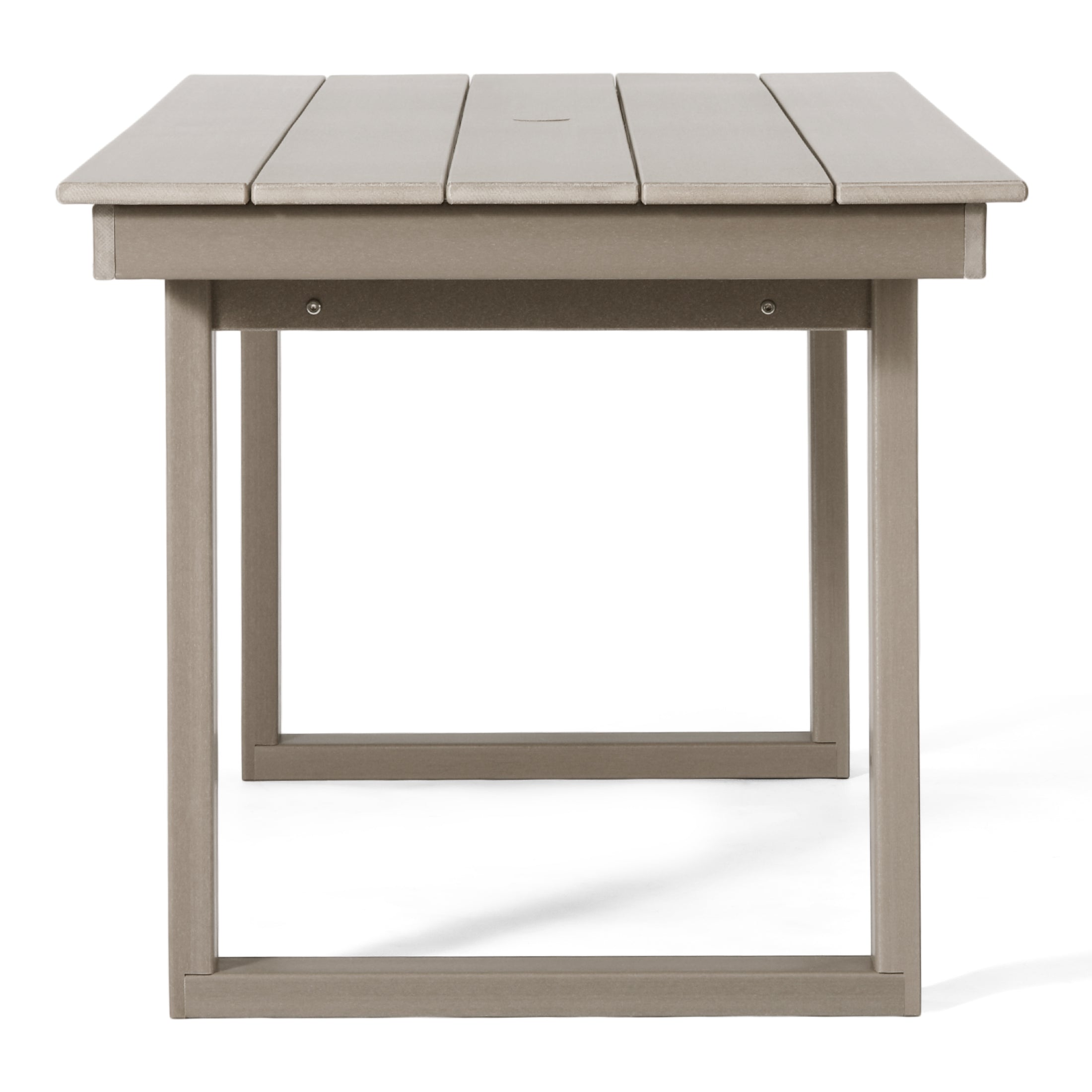 Paloma 68" Outdoor HDPE Modern Rectangular Patio Dining Table With Umbrella Hole