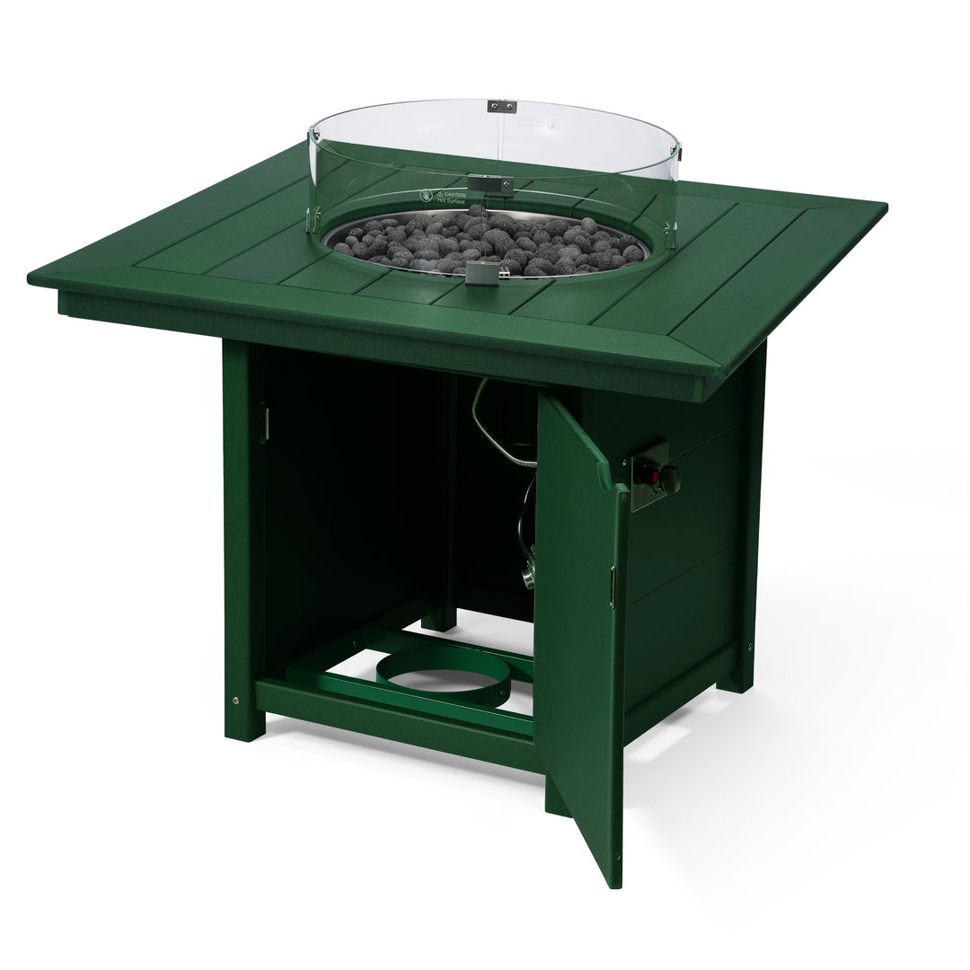 Helios Modern Outdoor Patio Propane 42" Square Fire Pit Table