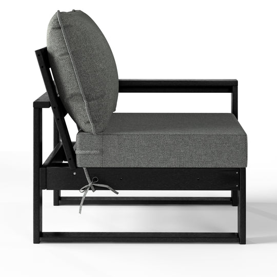 Outdoor Patio HDPE Right Arm Facing Sectional Corner Chair with Patio Cushions
