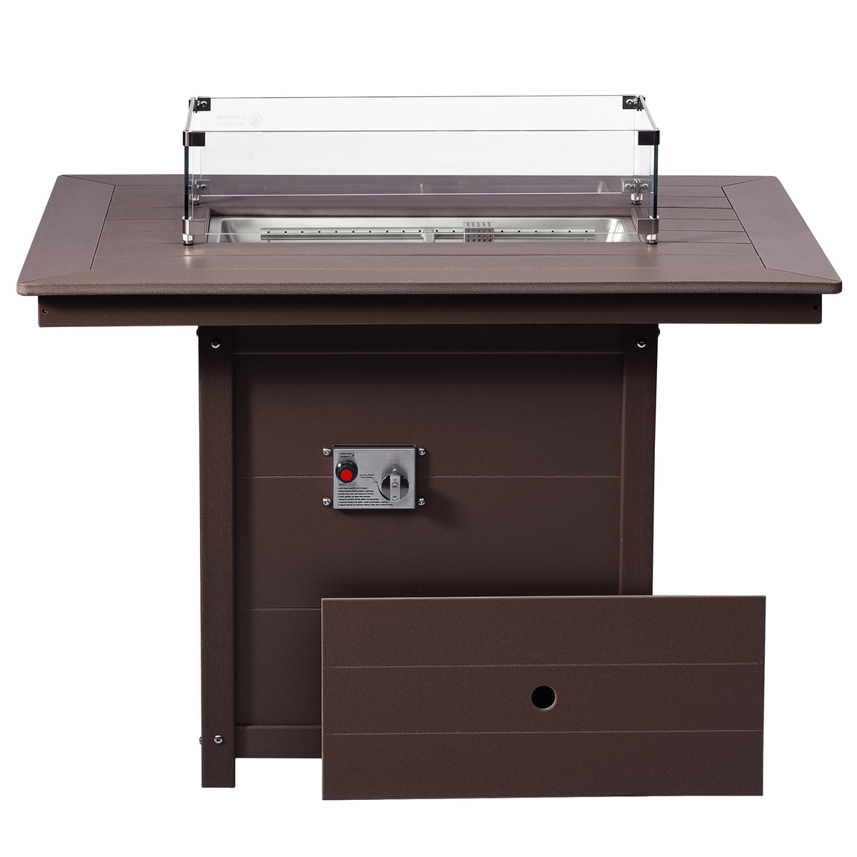 Helios 46" Modern Outdoor Patio Gas Propane Rectangular Fire Pit Table