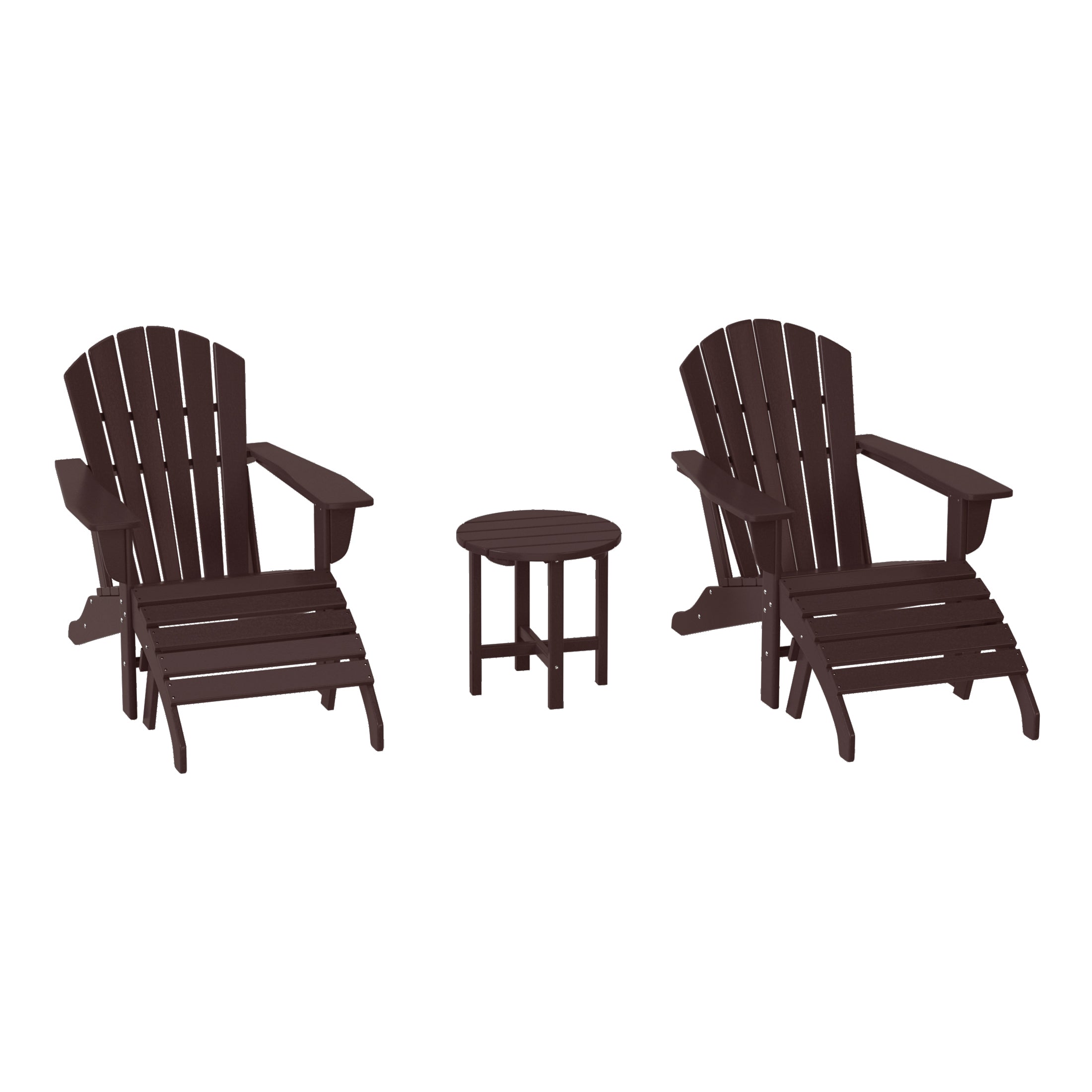 Dylan Outdoor Adirondack Chair With Ottoman And Side Table 5-Piece Set