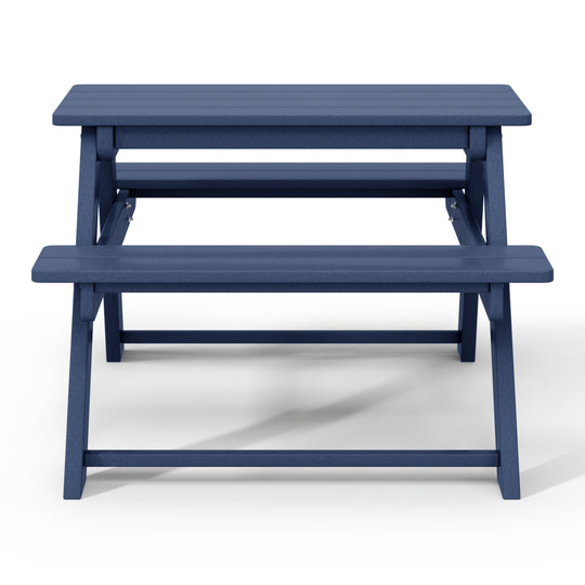 Malibu Outdoor Patio Kids HDPE Plastic Picnic Bench Table