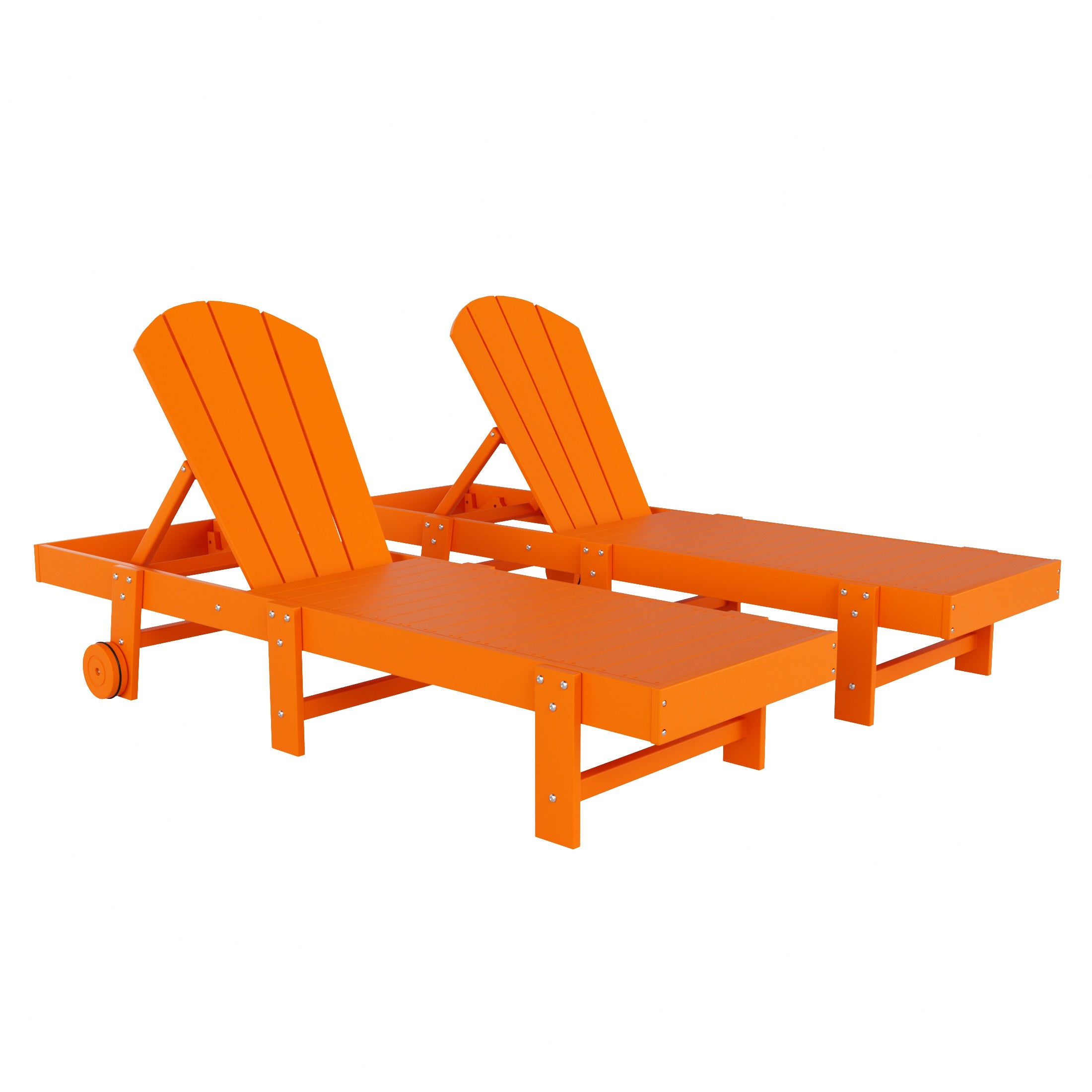 Malibu Adirondack Poly Reclining Chaise Lounge With Wheels (Set Of 2)