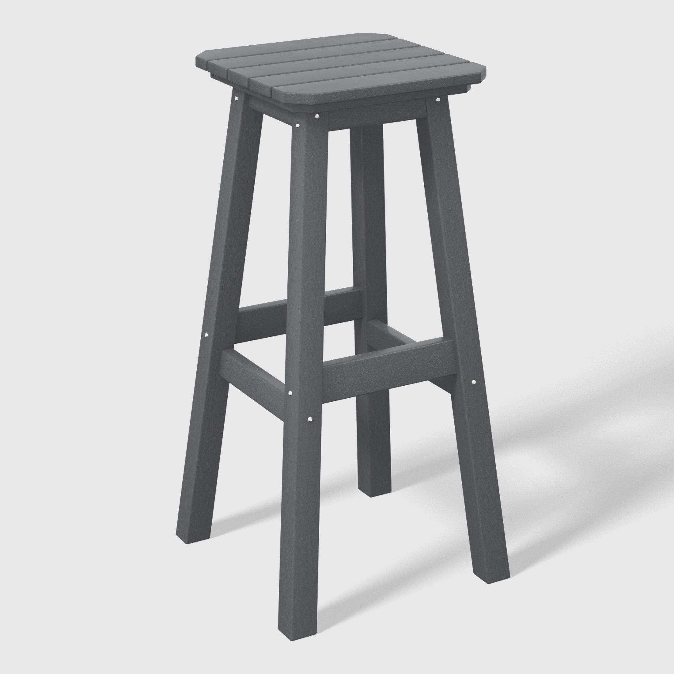 Malibu 29" HDPE Outdoor Patio Square Bar Stools (Set of 2)