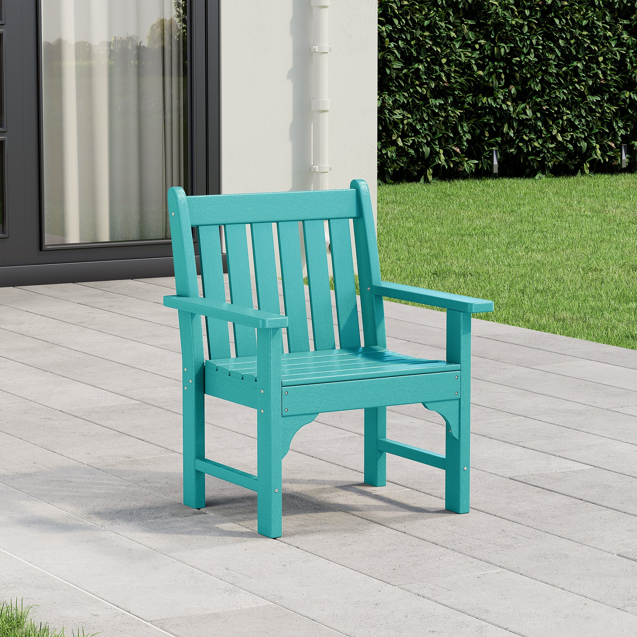 Malibu Outdoor Patio HDPE Adirondack Dining Arm Chair