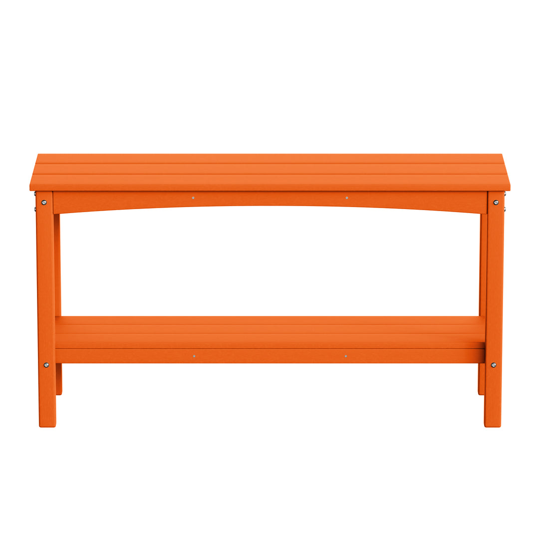 Malibu 55" Outdoor Patio HDPE Adirondack 2-Tier Shelf Console Table