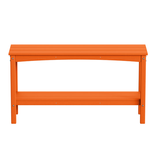 Malibu 55" Outdoor Patio HDPE Adirondack 2-Tier Shelf Console Table