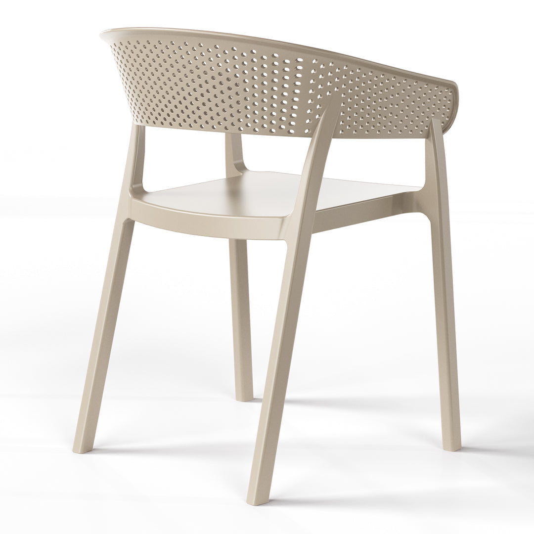 Playa 3-Piece Outdoor Resin Patio Bistro Table Set with Stackable Patio Dining Side Chairs