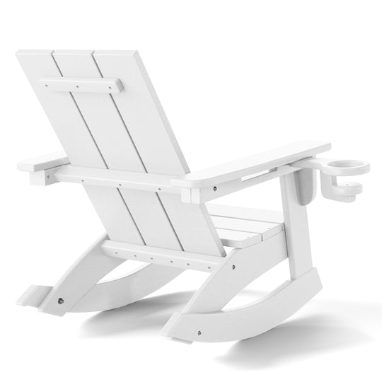 Ashore Outdoor HDPE Plastic Preschool Toddler Modern Adirondack Rocking Chairs (Set of 2)