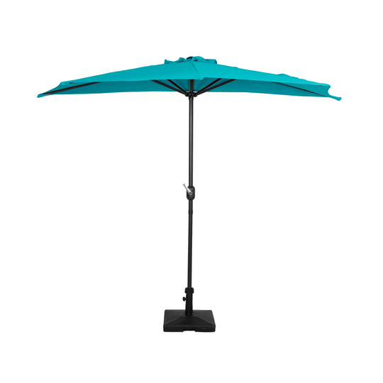 Lanai 9 ft. Half Market Patio Umbrella with Concrete Base