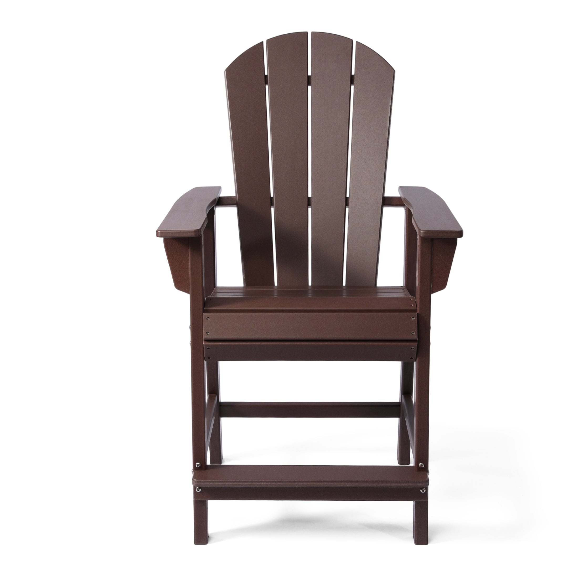 Malibu Outdoor HDPE  Tall Adirondack Counter Height Bar Chair With Cup Holder