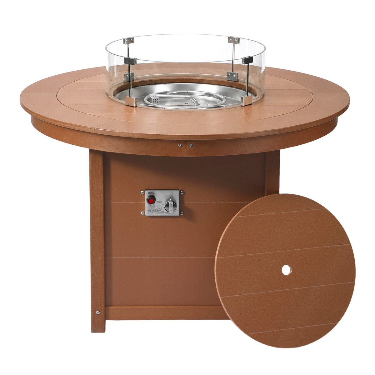 Helios 47" Modern Outdoor Patio Propane Gas Round Fire Pit Table
