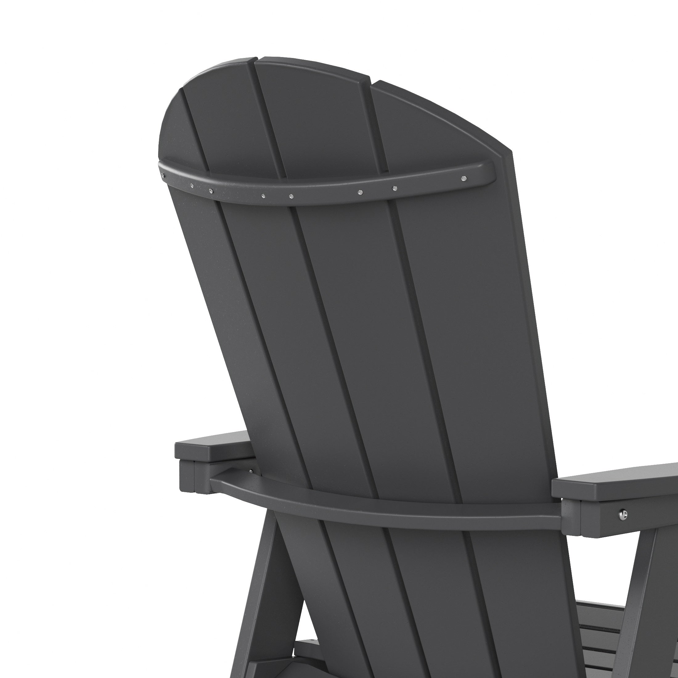 Malibu 7 Piece Outdoor Patio Dining Table and Adirondack Armchair Set