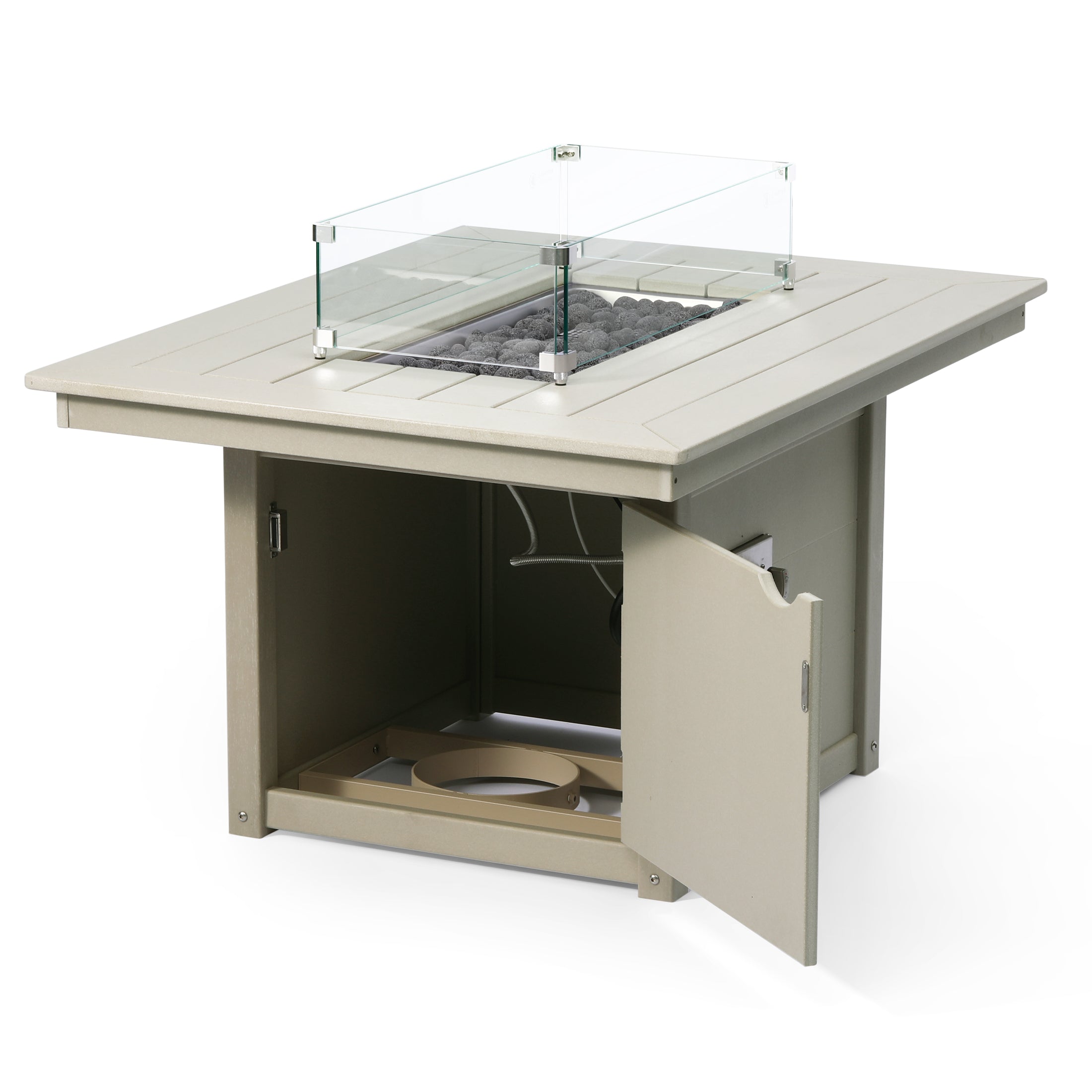 Helios 46" Modern Outdoor 55,000 BTU Patio Gas Propane Rectangle Deck Fire Pit Table