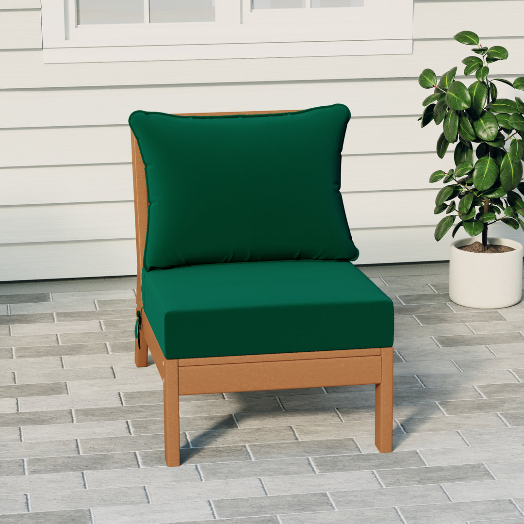 Avalon Outdoor HDPE Deep Seating Modular Armless Patio Chair with Patio Cushions