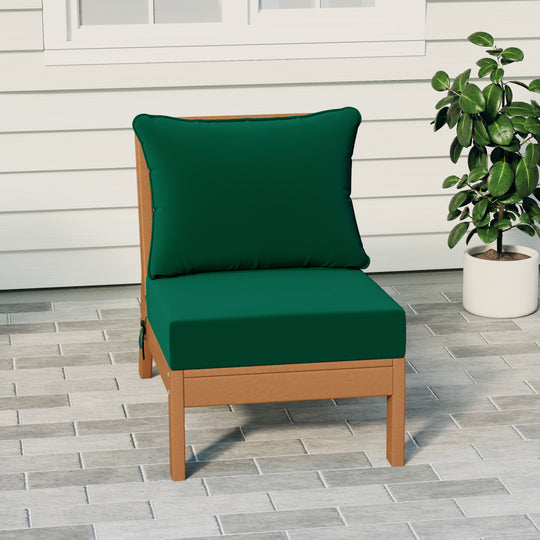 Avalon Outdoor HDPE Deep Seating Modular Armless Patio Chair with Patio Cushions