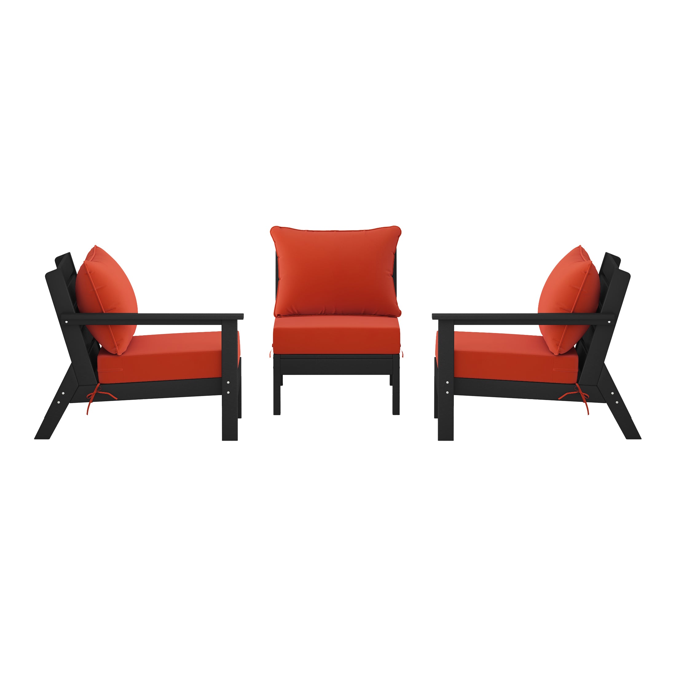 Avalon Outdoor Patio HDPE Sectional Sofa with Patio Cushions