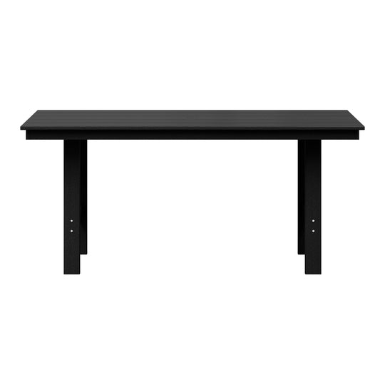 Ashore Outdoor Modern HDPE 66" Wide Rectangle Patio Dining Table for 6