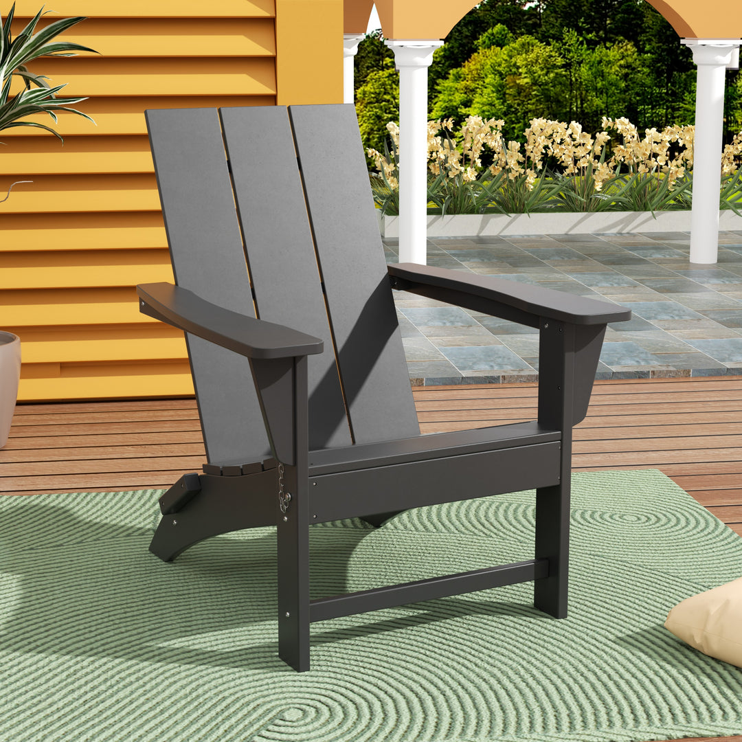 Ashore HDPE Modern Outdoor Patio Folding Adirondack Chair