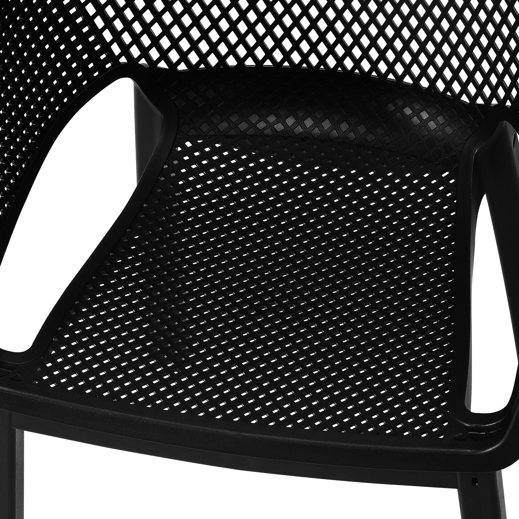 Playa Outdoor Modern Stackable Plastic Resin Patio Dining Armchair (Set of 4)