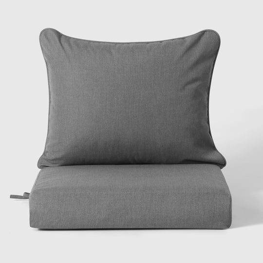 Avalon Outdoor Modern HDPE Patio Club Chairs with Deep Seat Cushions (Set of 2)