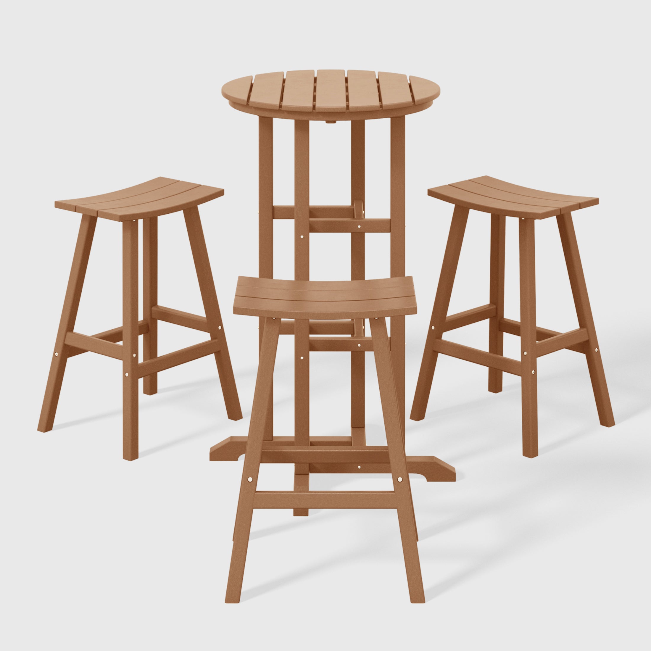 Malibu Outdoor Patio Bar Height Table and Bar Stool 4-Piece Dining Set