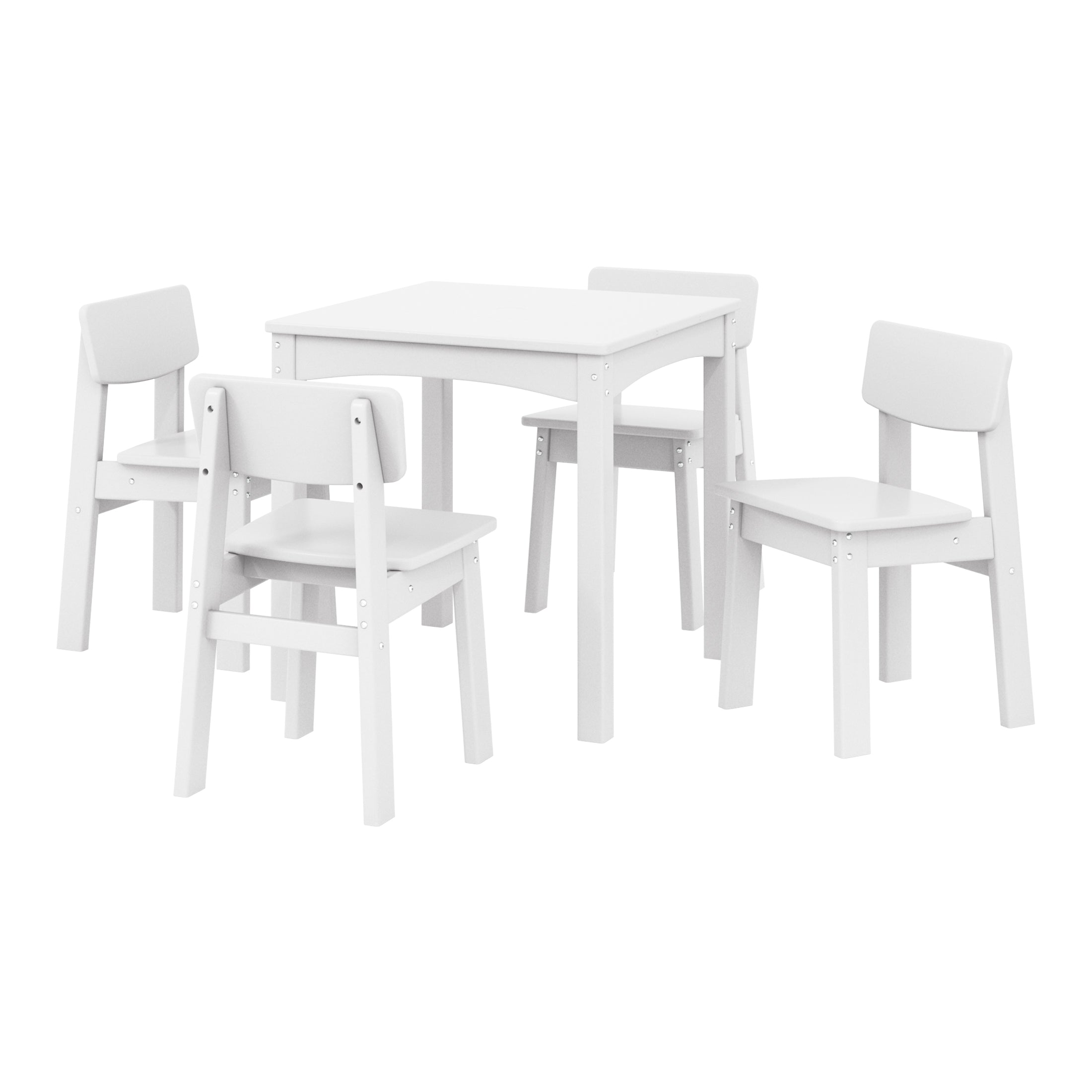 Treehouse Kids 5-Piece Modern HDPE Dining Table and Chairs Set