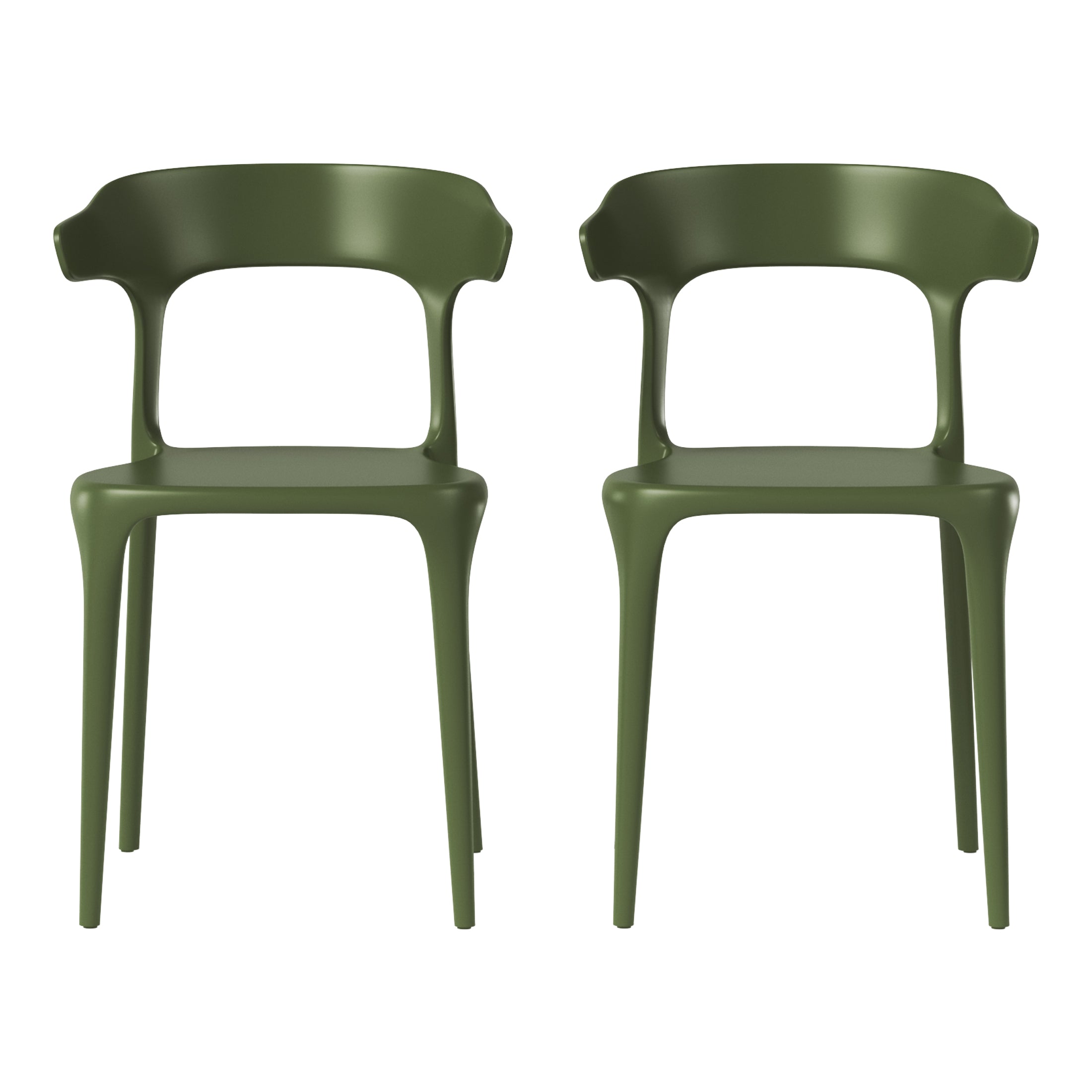 Playa Modern Stackable Resin Plastic Patio Dining Chair (Set of 2)