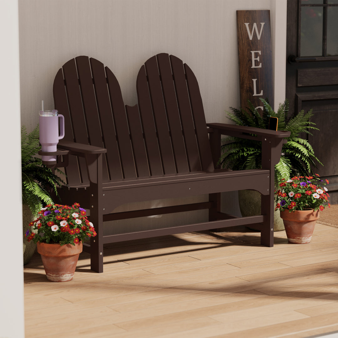 St. Augustine Outdoor Patio 49" HDPE Adirondack Garden Bench