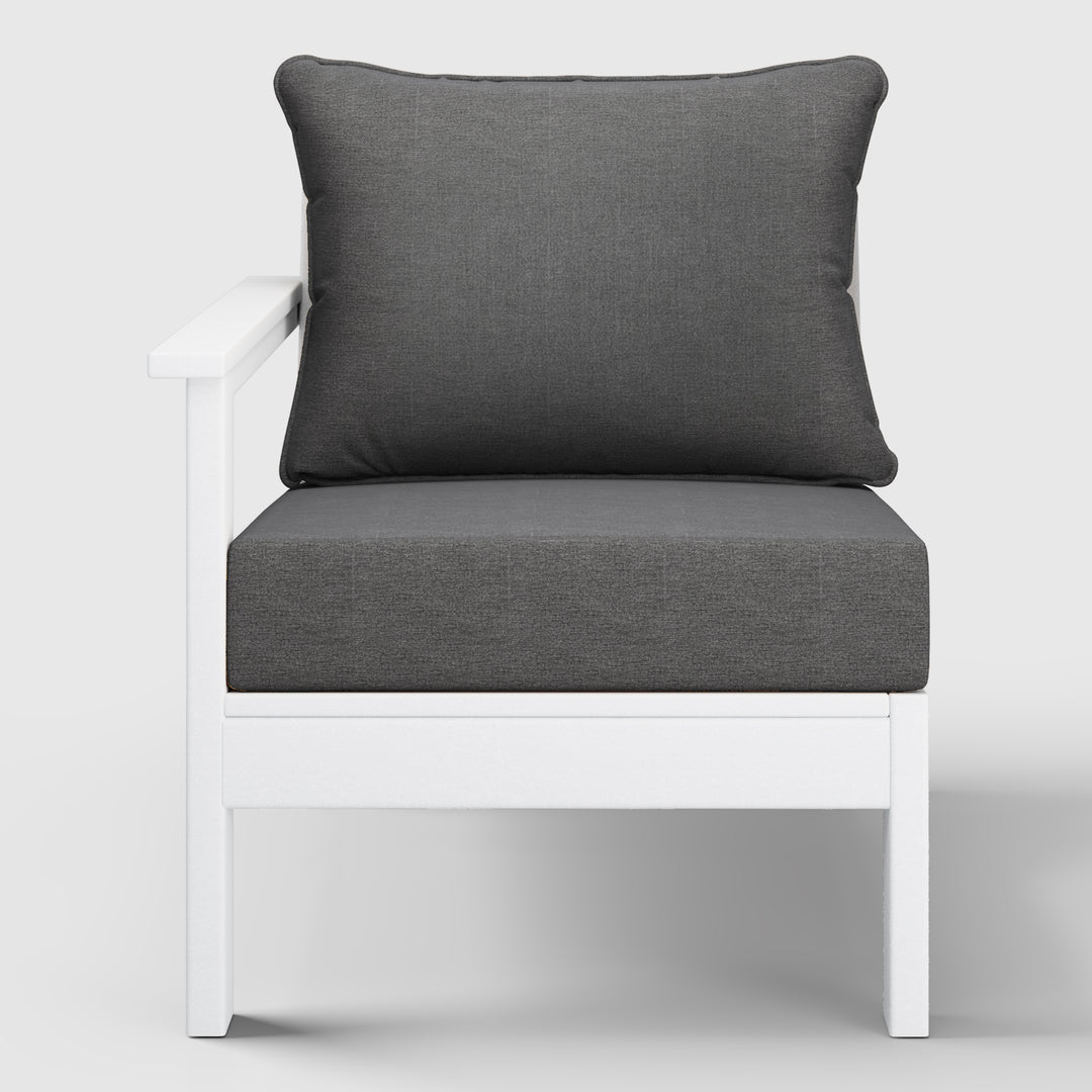 Avalon Outdoor Patio HDPE Left Arm Sectional Corner Club Chair with Patio Cushions