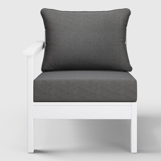 Avalon Outdoor Patio HDPE Left Arm Sectional Corner Club Chair with Patio Cushions