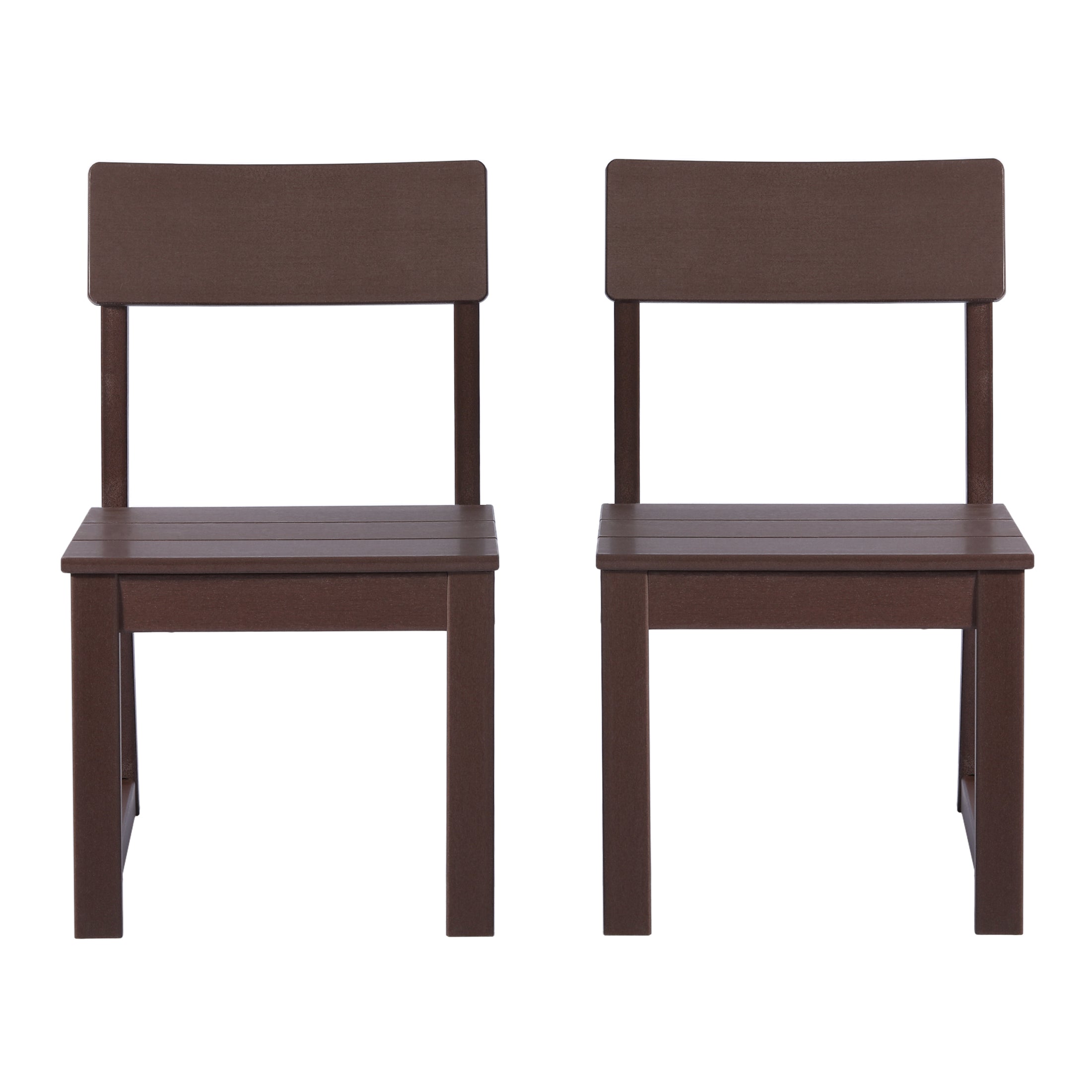 Paloma Modern HDPE Outdoor Armless Patio Dining Chairs (Set of 2)