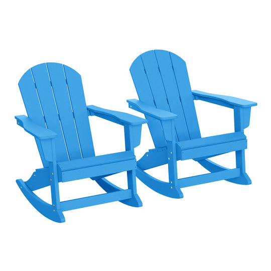 Malibu 2 piece set Outdoor / Patio Poly Adirondack rocking chairs ( 2 seater )