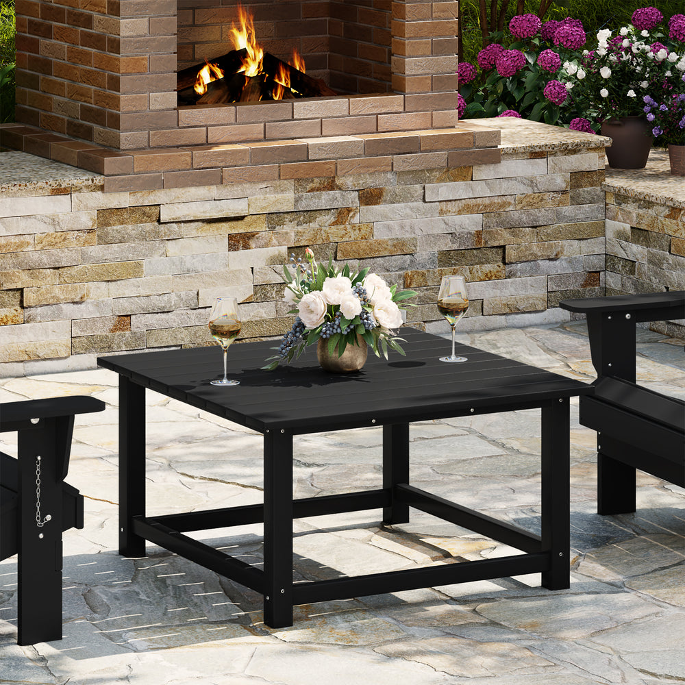 Malibu Low Outdoor HDPE Square Patio Coffee Table
