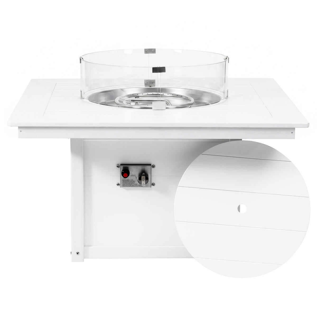 Helios 42" Modern Outdoor Patio Propane Square Fire Pit Table