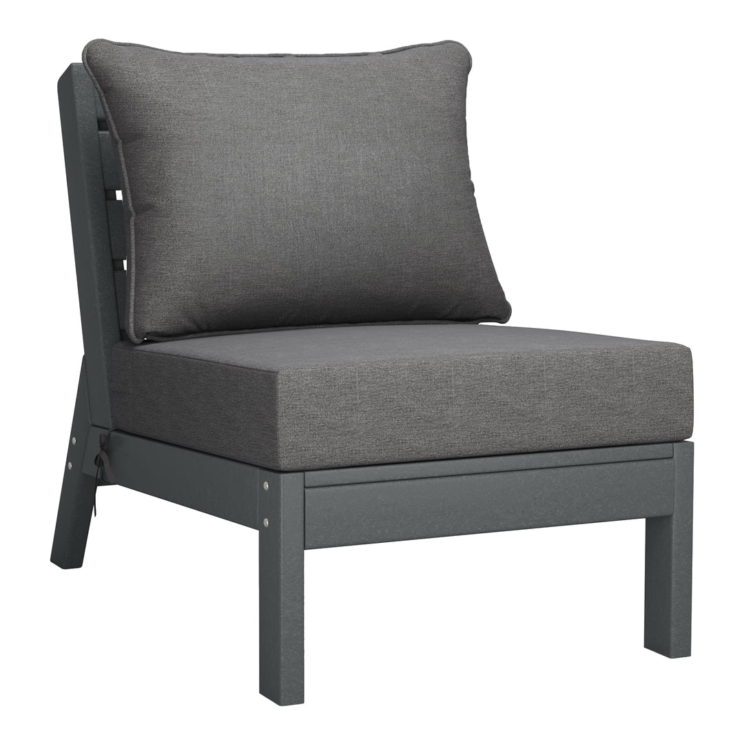 Avalon Outdoor Patio HDPE Sectional Sofa with Patio Cushions