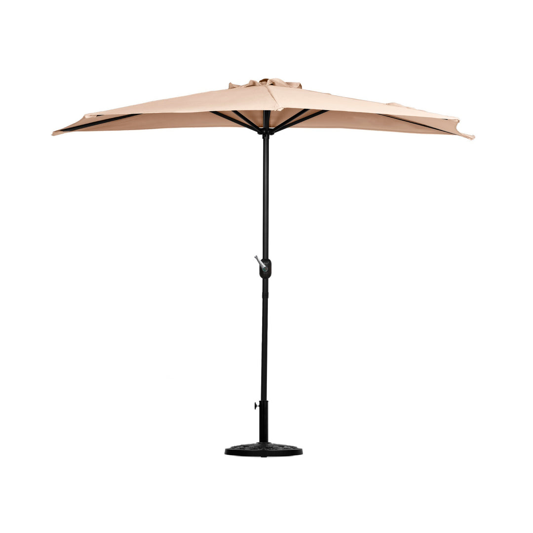 Aiden 9 Ft Outdoor Patio Half Market Umbrella with Half Base