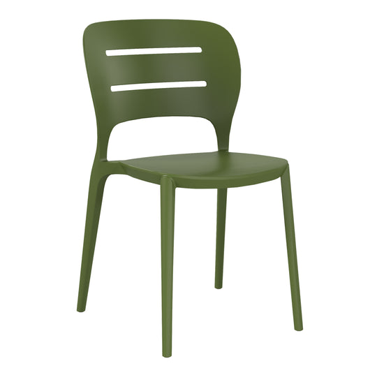 Playa Outdoor Modern Stackable Plastic Patio Dining Side Chairs (Set of 4)