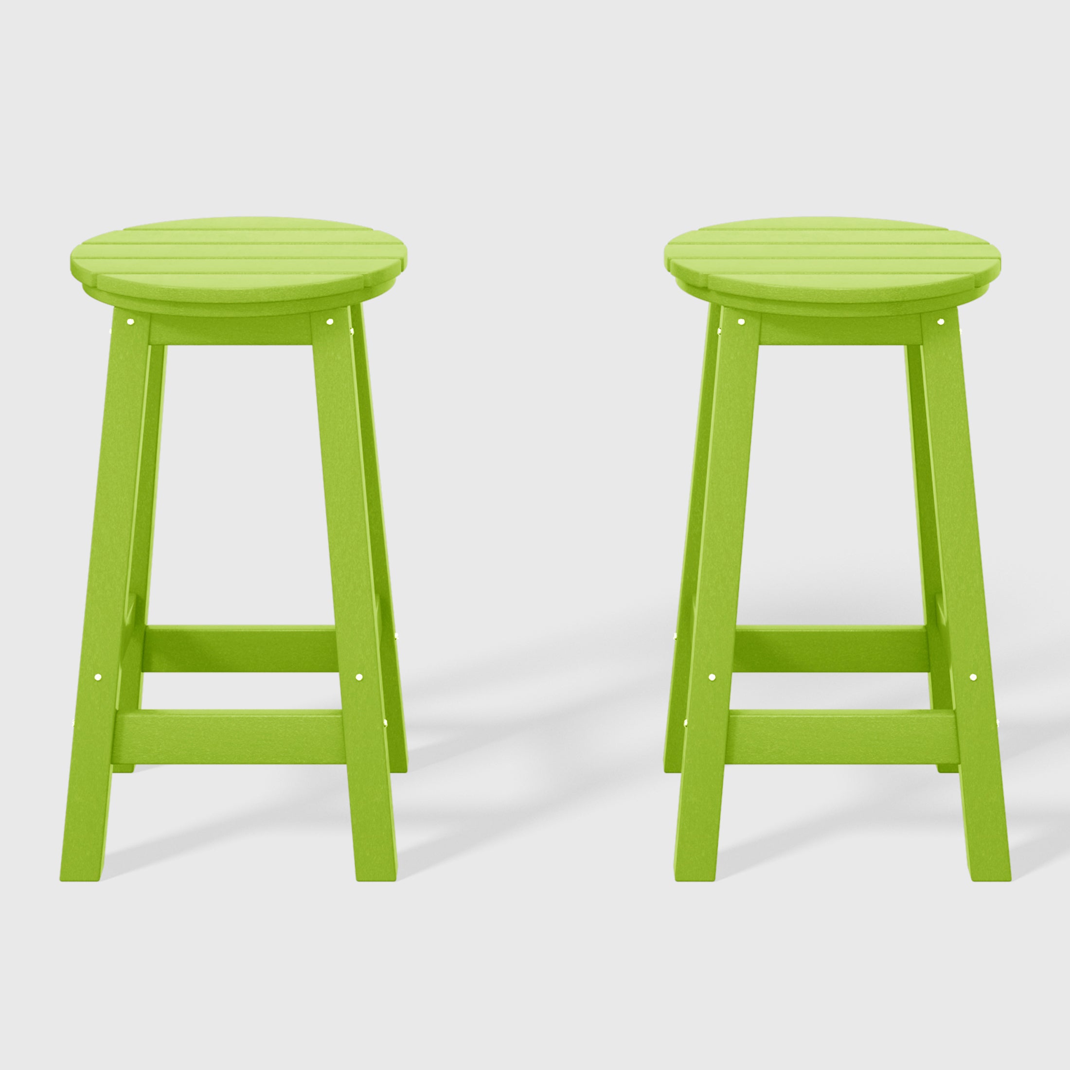 Malibu 24" HDPE Outdoor Patio Round Counter Height Bar Stool Set of 2
