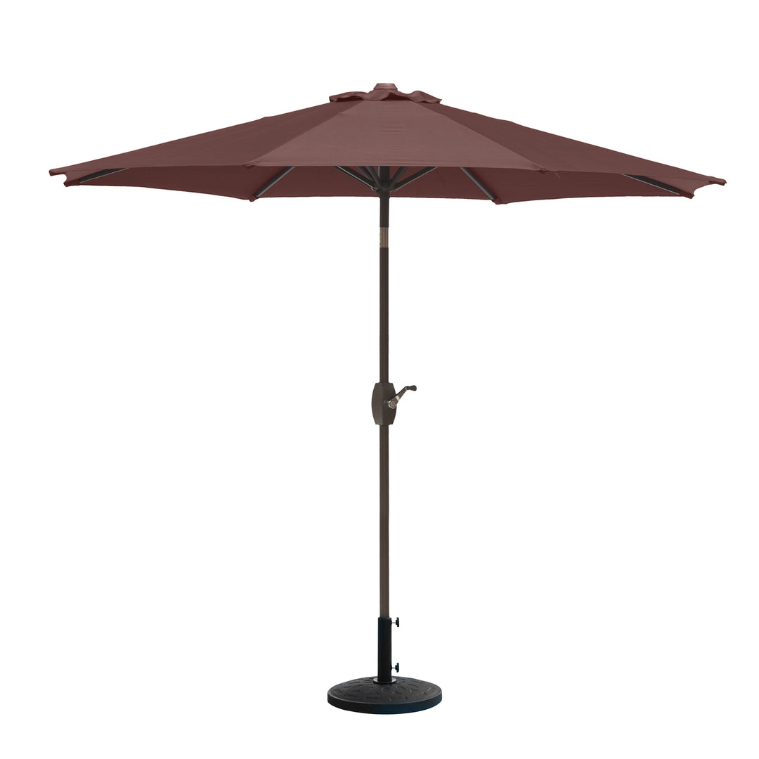 Paolo 9 ft. Market Crank and Tilt Patio Umbrella with Weight Base Kit