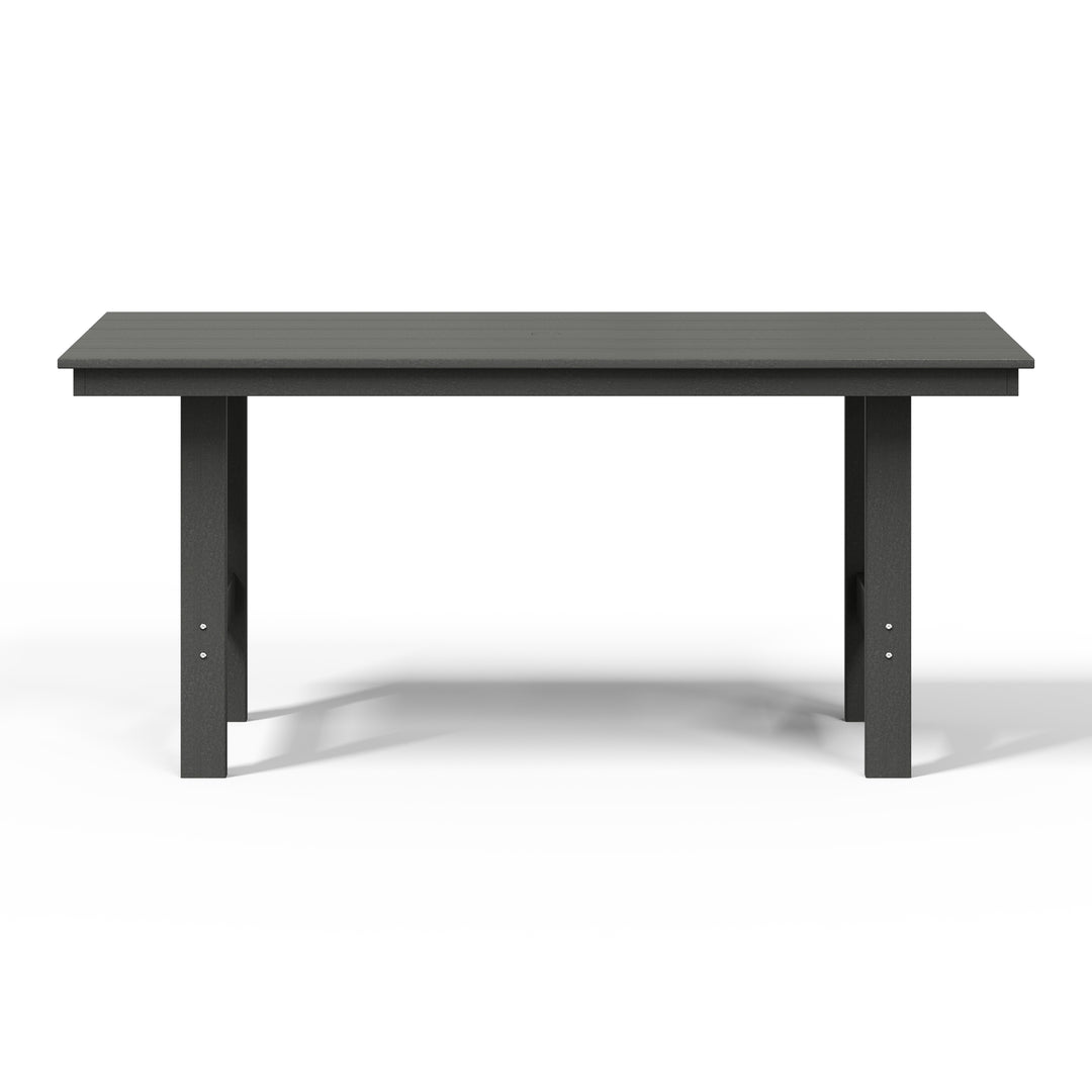Ashore Outdoor Modern HDPE 66" Wide Rectangle Patio Dining Table for 6