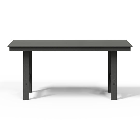 Ashore Outdoor Modern HDPE 66" Wide Rectangle Patio Dining Table for 6